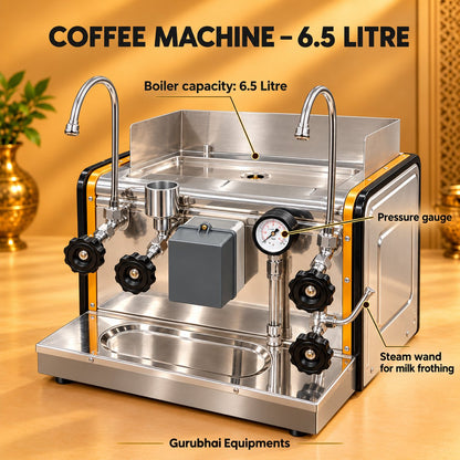 Gurubhai Equipments Coffee Commercial Machine 6.5 Litre – Dimensions & Specifications
