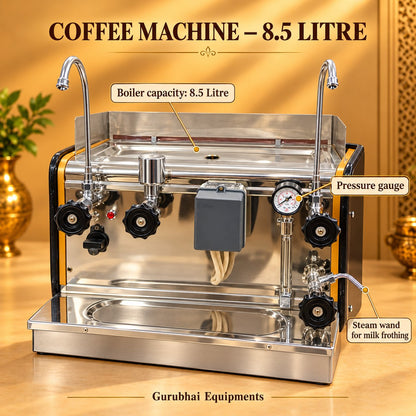 Gurubhai Equipments Coffee Commercial Machine 8.5 Litre – Dimensions & Specifications