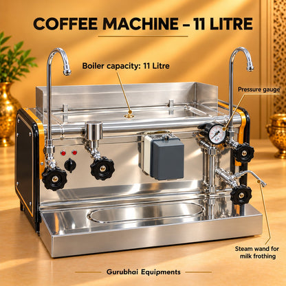 Gurubhai Equipments Coffee Commercial Machine 11 Litre – Dimensions & Specifications