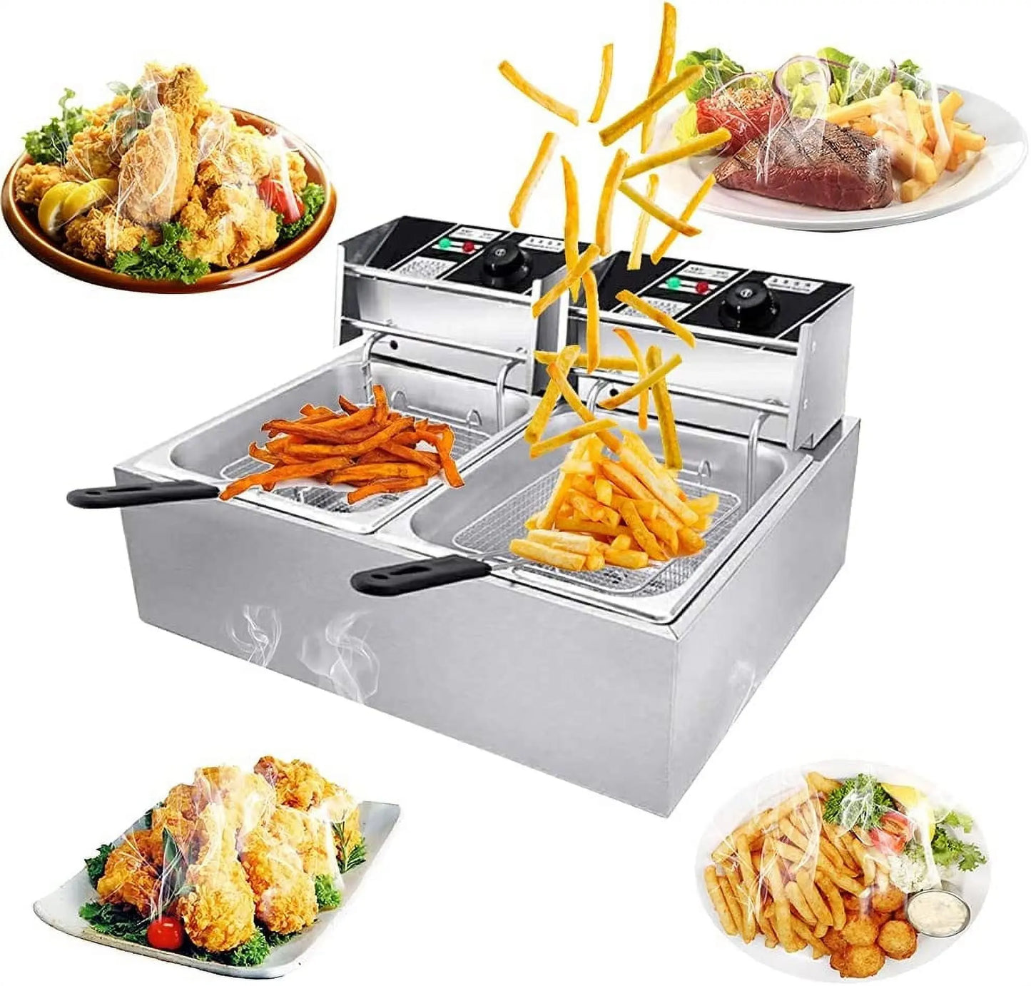 Double Fryer Double Bowl 6+6 Liter