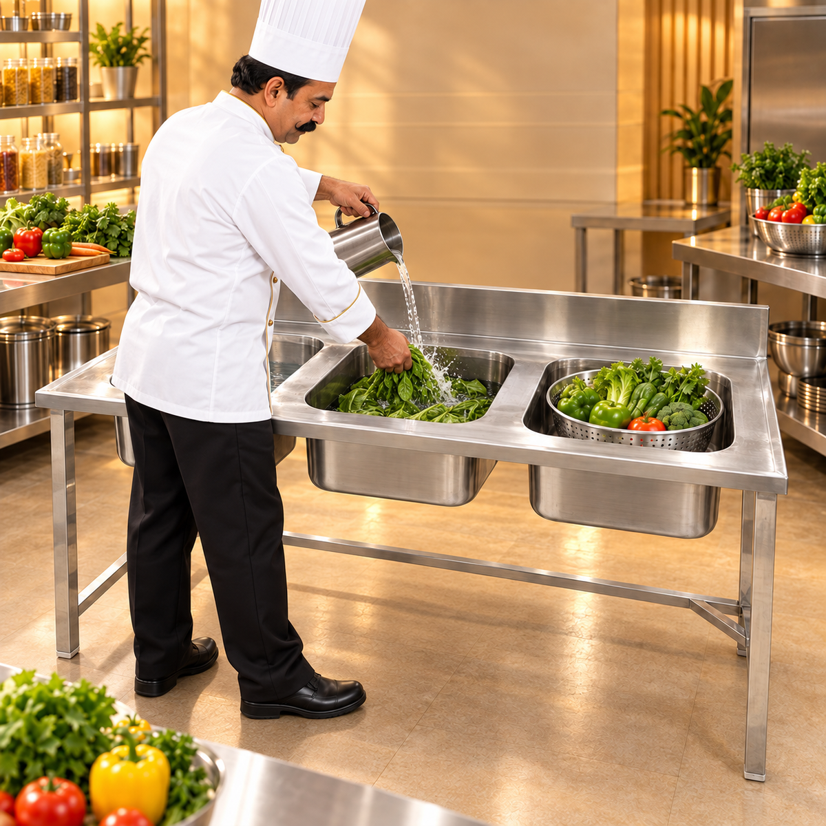Gurubhai Equipments Three-Sink Commercial Unit – How to Use