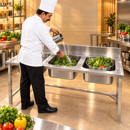 Gurubhai Equipments Three-Sink Commercial Unit – How to Use