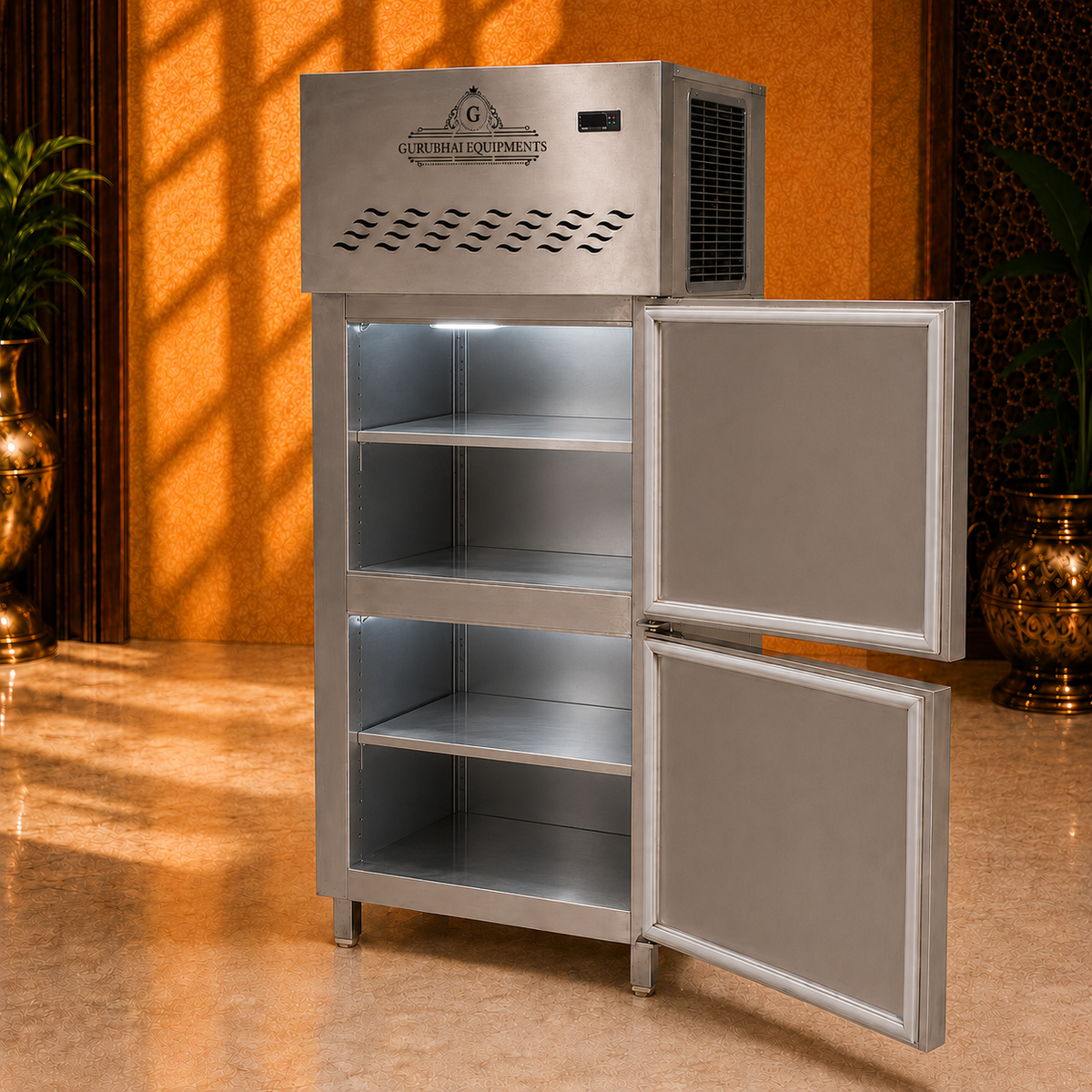 Commercial 2-Door Vertical Refrigerator – 450 L, Stainless Steel - product view 2