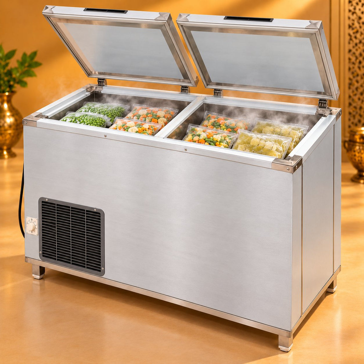 Gurubhai Equipments SS Body Deep Fridge 450 Ltr – In Use