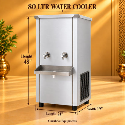Gurubhai Equipments 80 Ltr Water Cooler – Dimensions & Specifications