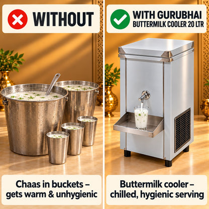 Gurubhai Equipments Buttermilk Cooler 20 Ltr – Key Features