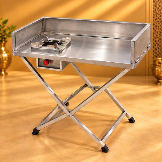 Gurubhai Equipments Folding Single Burner With Space – Hero View