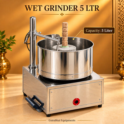 Gurubhai Equipments Wet Grinder 5 Ltr – Dimensions & Specifications