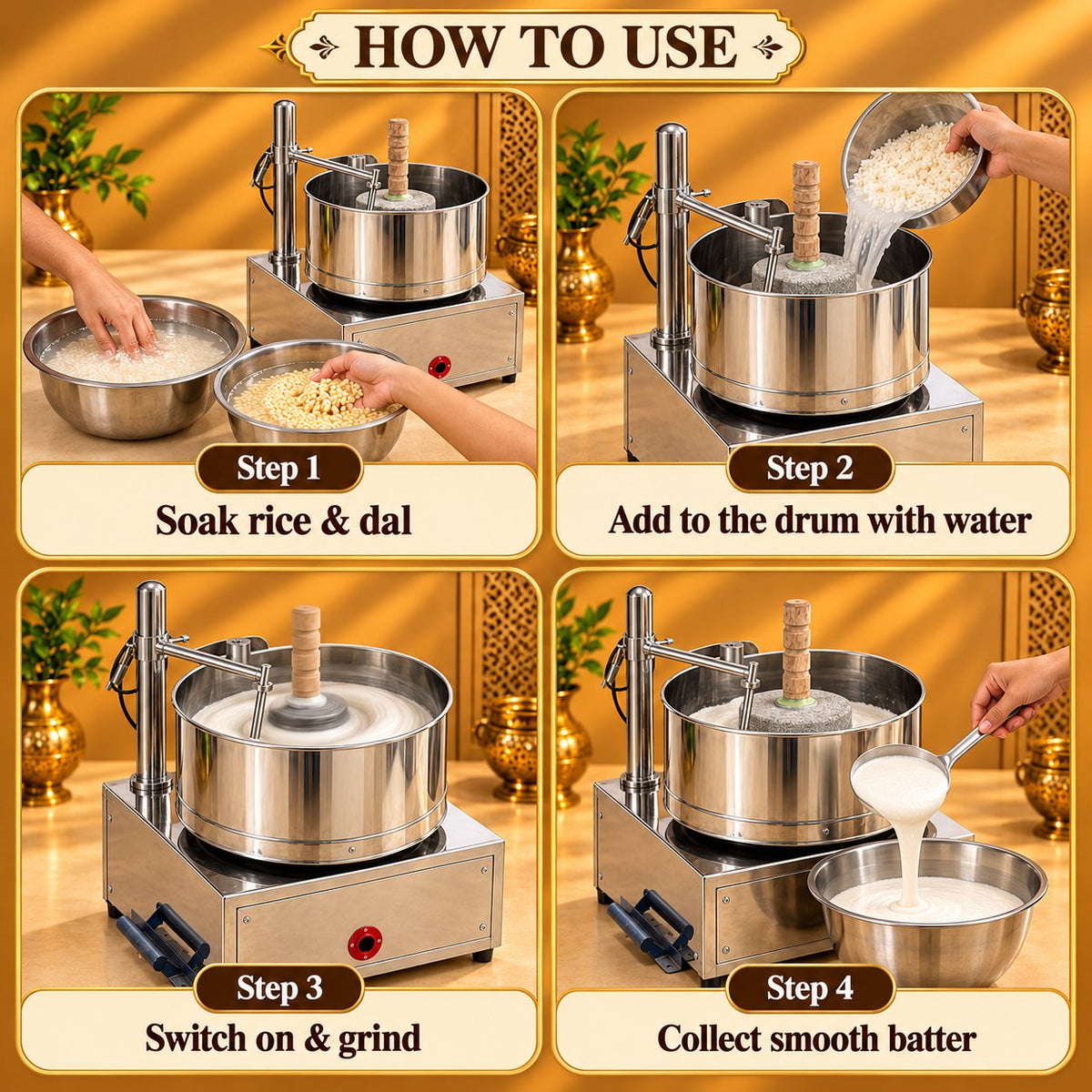 Gurubhai Equipments Wet Grinder 5 Ltr – How to Use