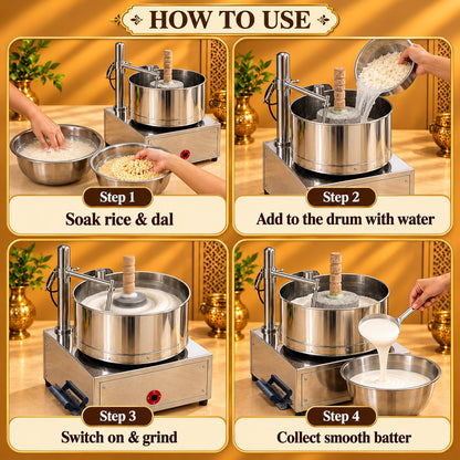 Gurubhai Equipments Wet Grinder 5 Ltr – How to Use