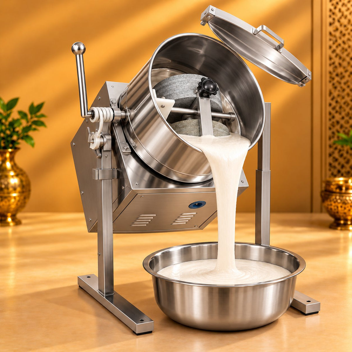 Gurubhai Equipments Tilting Wet Grinder 5 Ltr – In Use