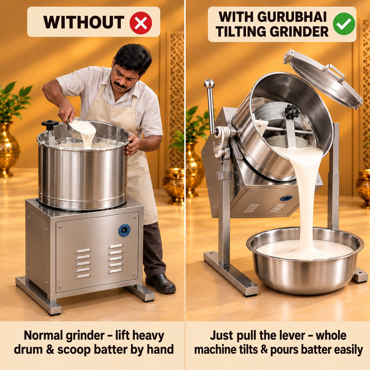 Gurubhai Equipments Tilting Wet Grinder 5 Ltr – Why Choose It