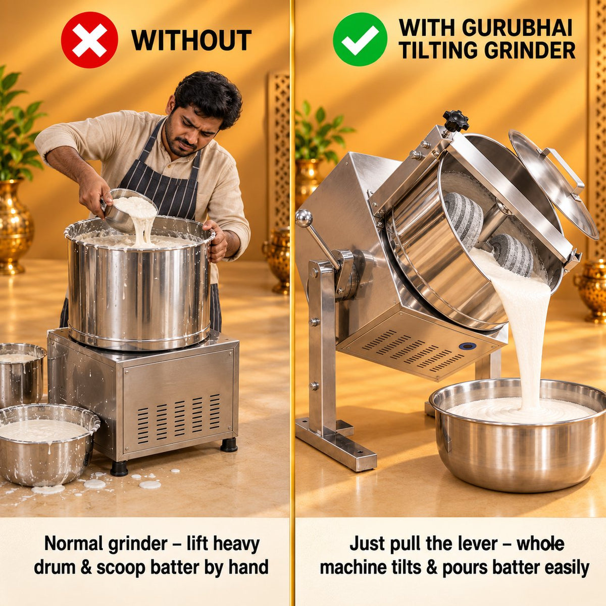 Gurubhai Equipments Tilting Wet Grinder 10 Ltr – Why Choose It