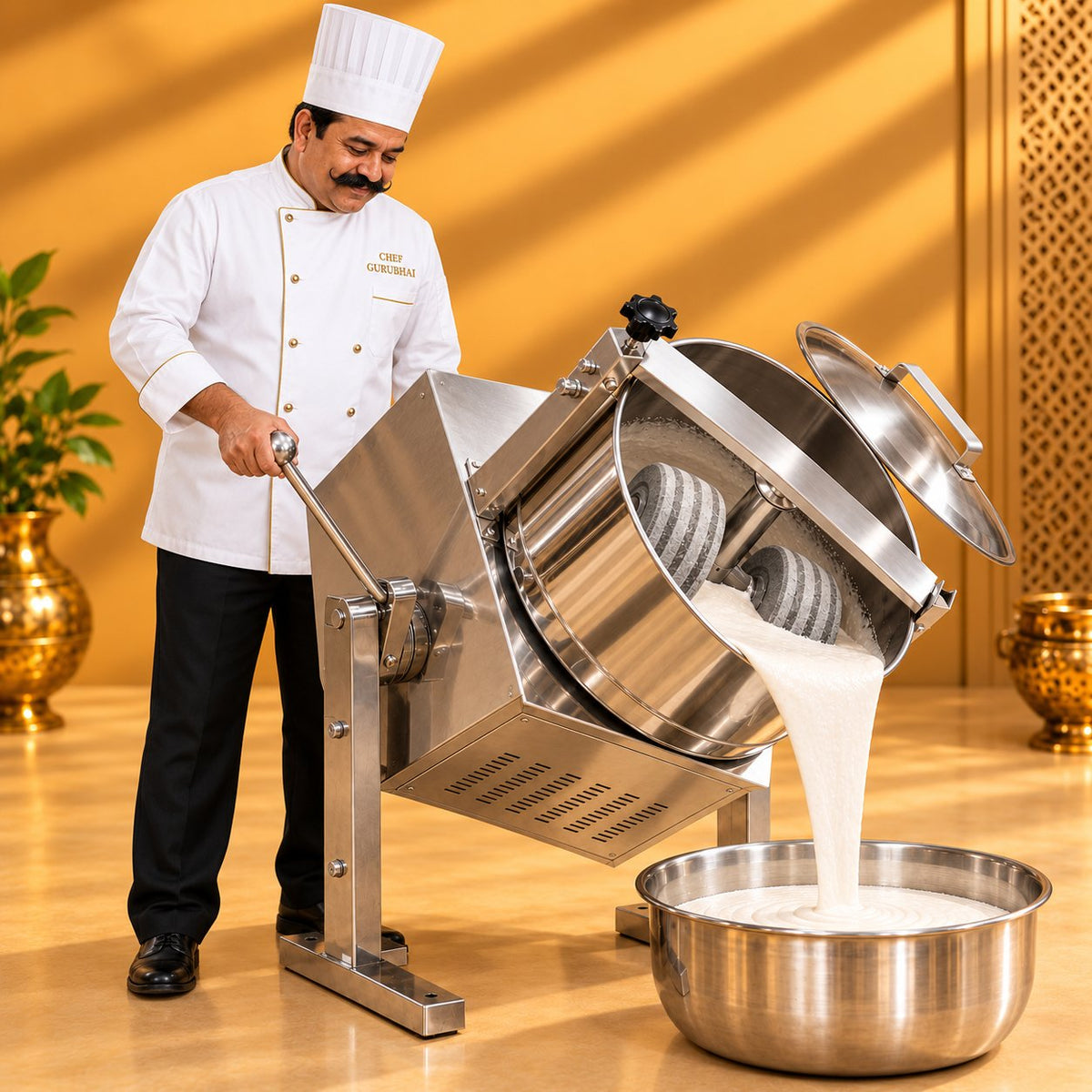 Gurubhai Equipments Tilting Wet Grinder 10 Ltr – Chef Gurubhai Demo