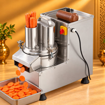Gurubhai Equipments Vegetable Cutter – In Use