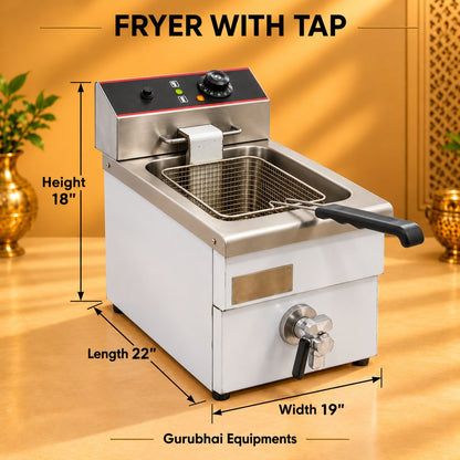 Gurubhai Equipments Fryer With Tap – Dimensions & Specifications