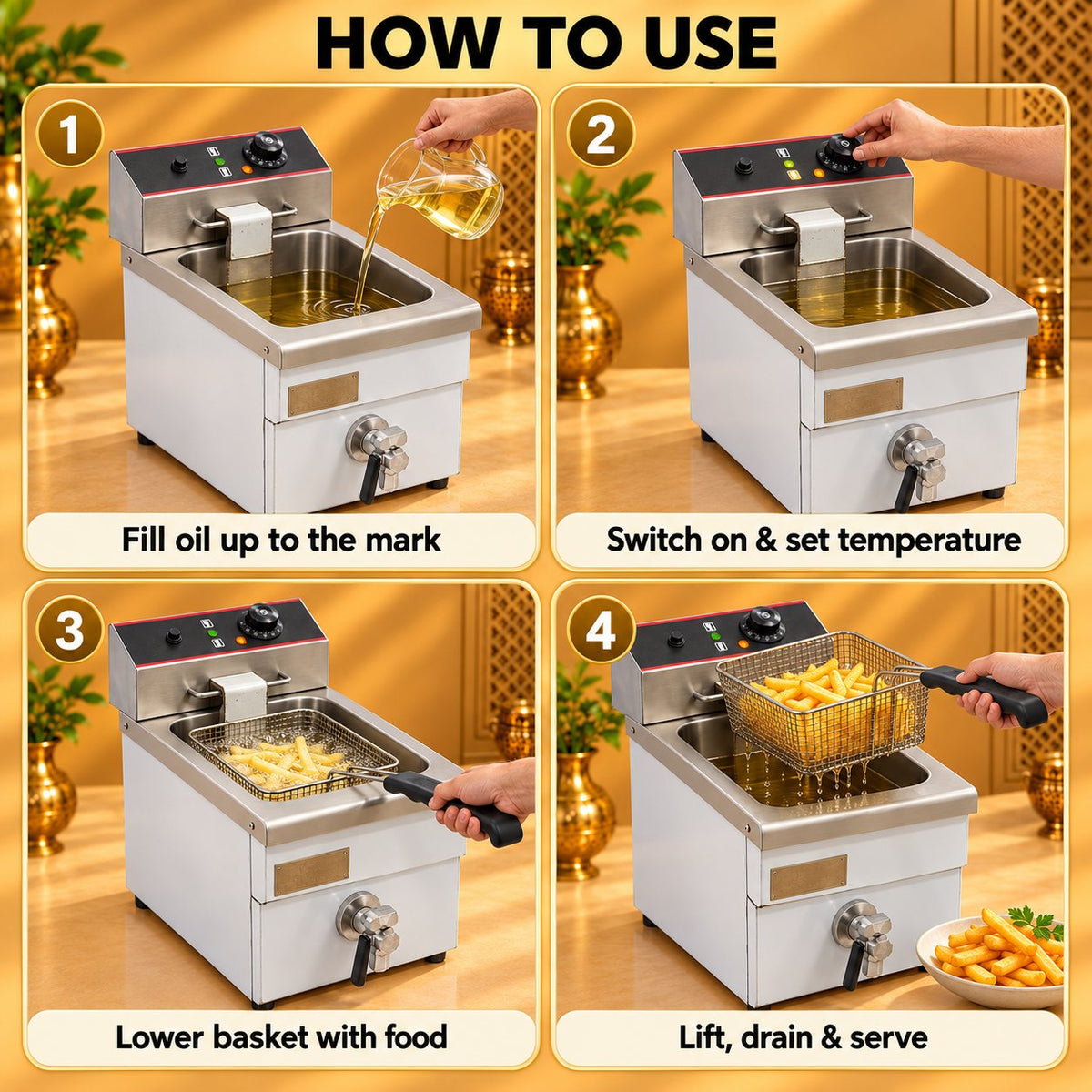 Gurubhai Equipments Fryer With Tap – How to Use