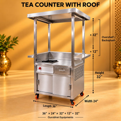 Gurubhai Equipments Tea Counter With Roof – Dimensions & Specifications