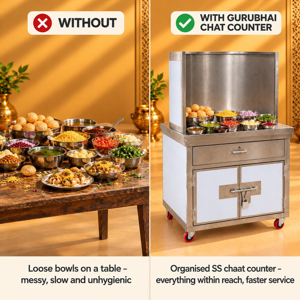 Gurubhai Equipments Chat Counter – Key Features