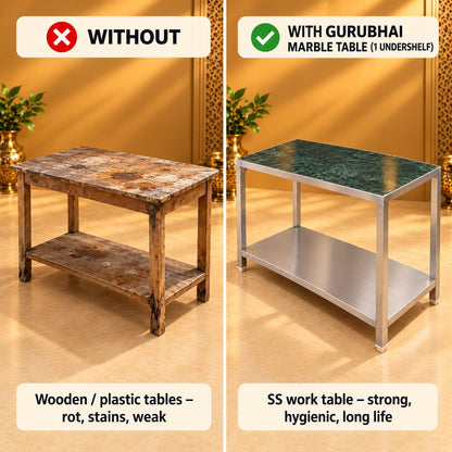 Gurubhai Equipments Marble Table (1 Undershelf) – Why Choose It