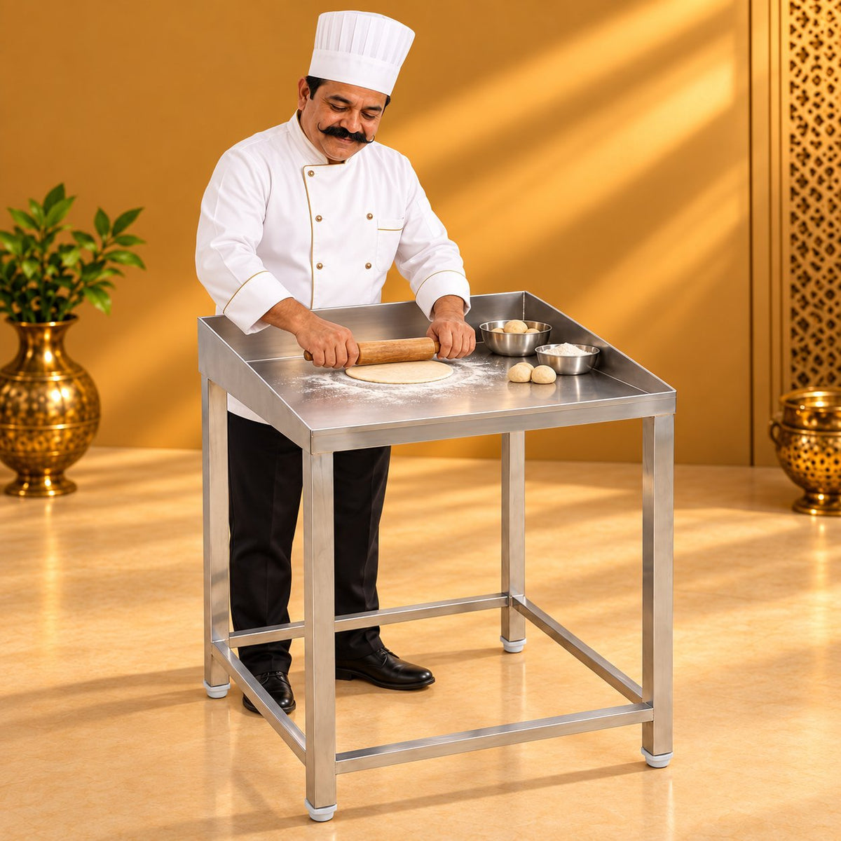 Gurubhai Equipments Roti Table 24 × 24 – Real-Life Use
