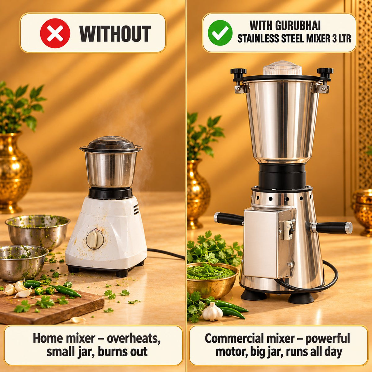 Gurubhai Equipments Stainless Steel Mixer 3 Ltr – Why Choose It