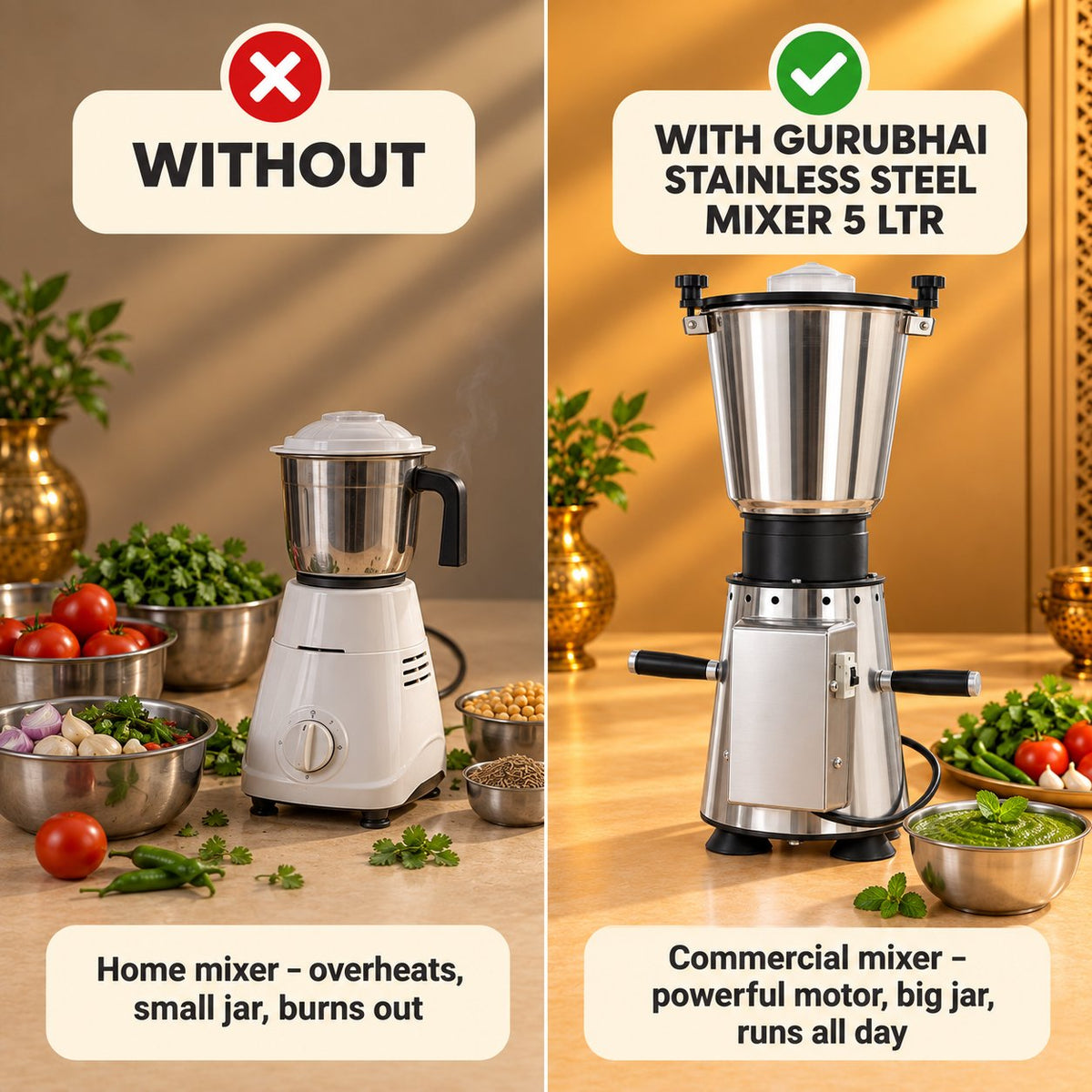 Gurubhai Equipments Stainless Steel Mixer 5 Ltr – Why Choose It