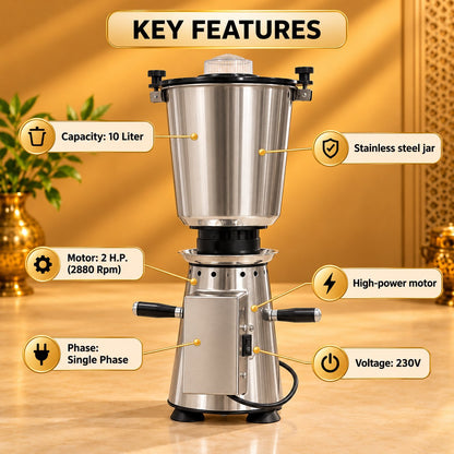 Gurubhai Equipments Stainless Steel Mixer 10 Ltr – Key Features