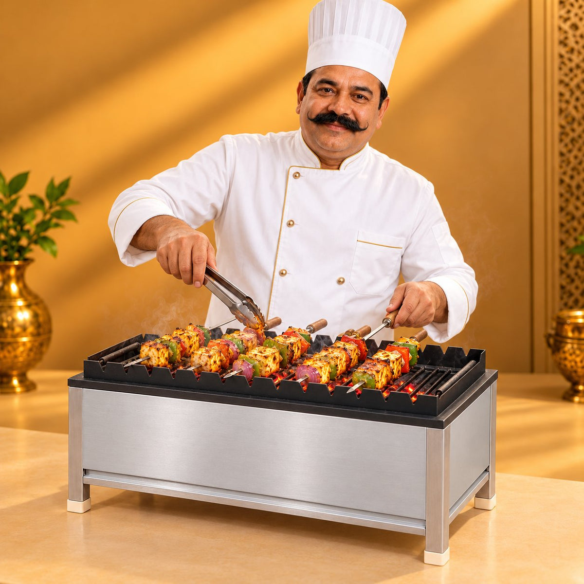Gurubhai Equipments Table Top SS BBQ – Chef Gurubhai Demo