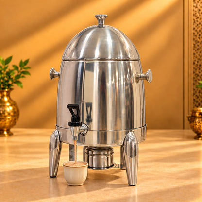 Gurubhai Equipments Silver Beverage Dispenser – In Use