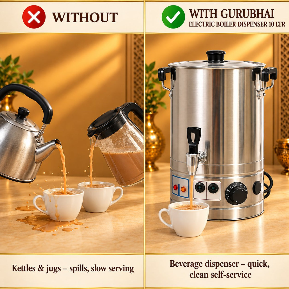 Gurubhai Equipments Electric Boiler Dispenser 10 Ltr – Why Choose It