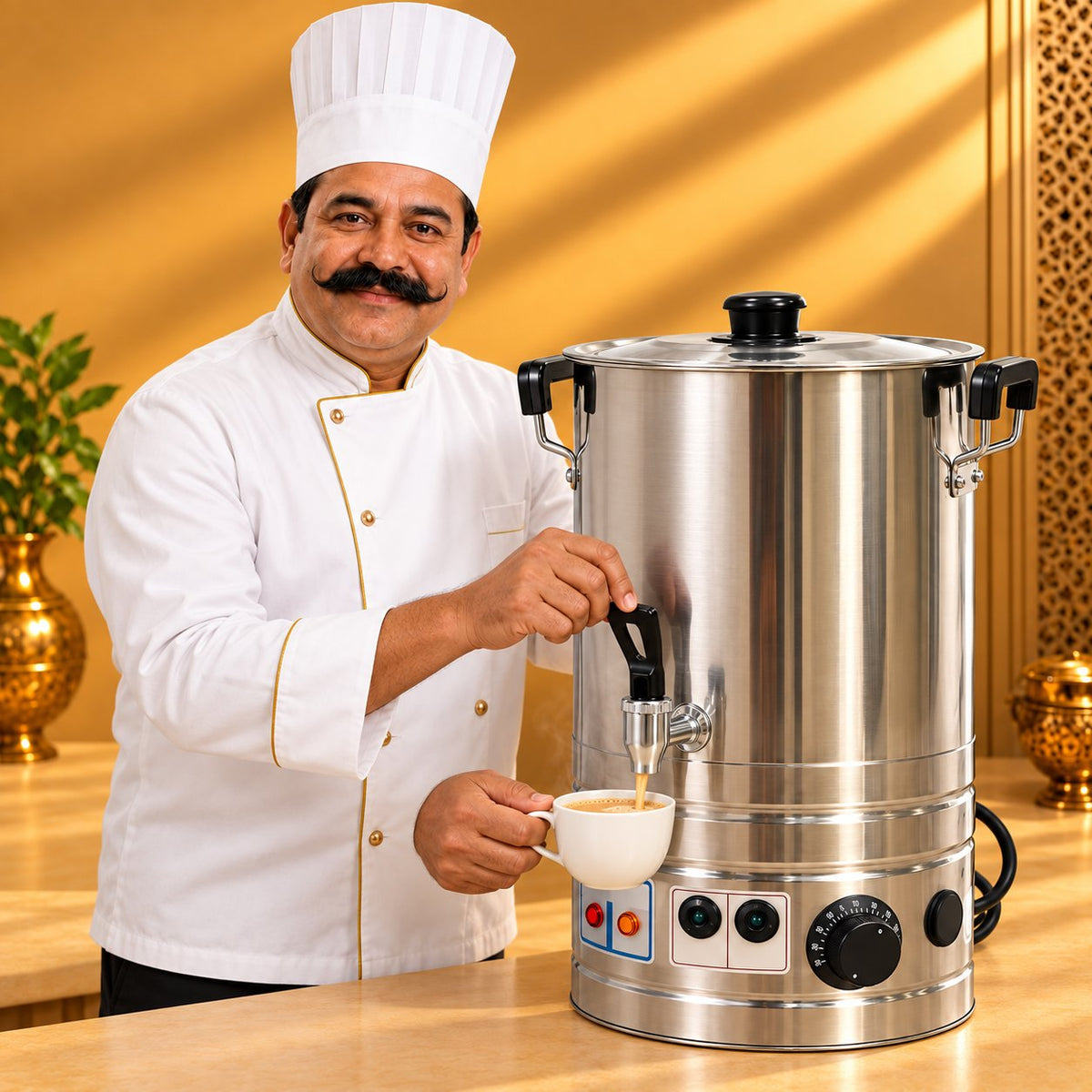 Gurubhai Equipments Electric Boiler Dispenser 10 Ltr – Chef Gurubhai Demo