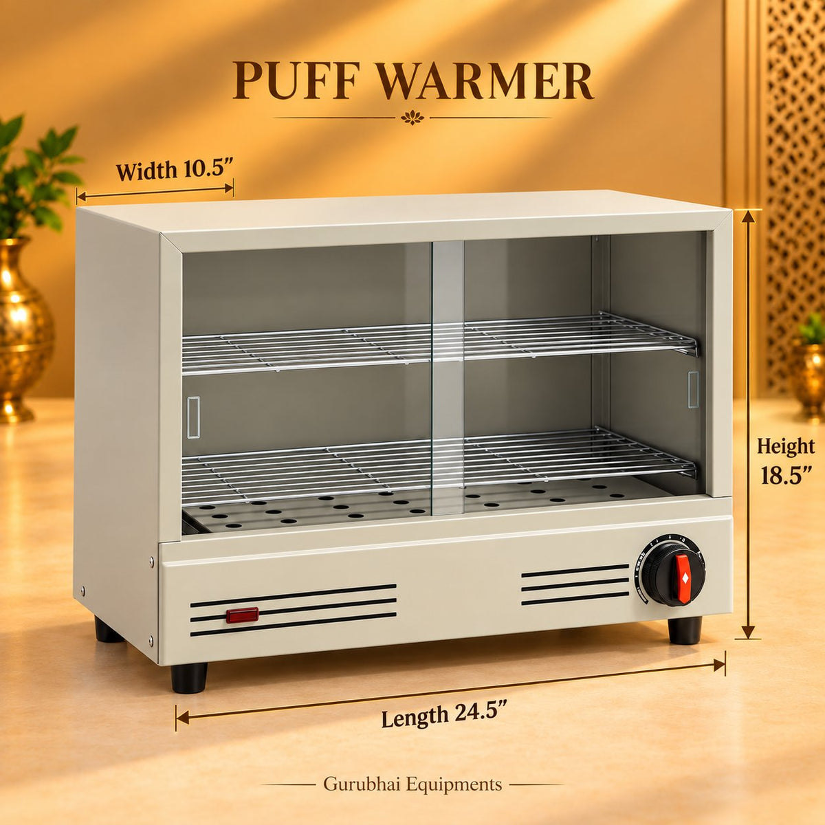 Gurubhai Equipments Puff Warmer – Dimensions & Specifications