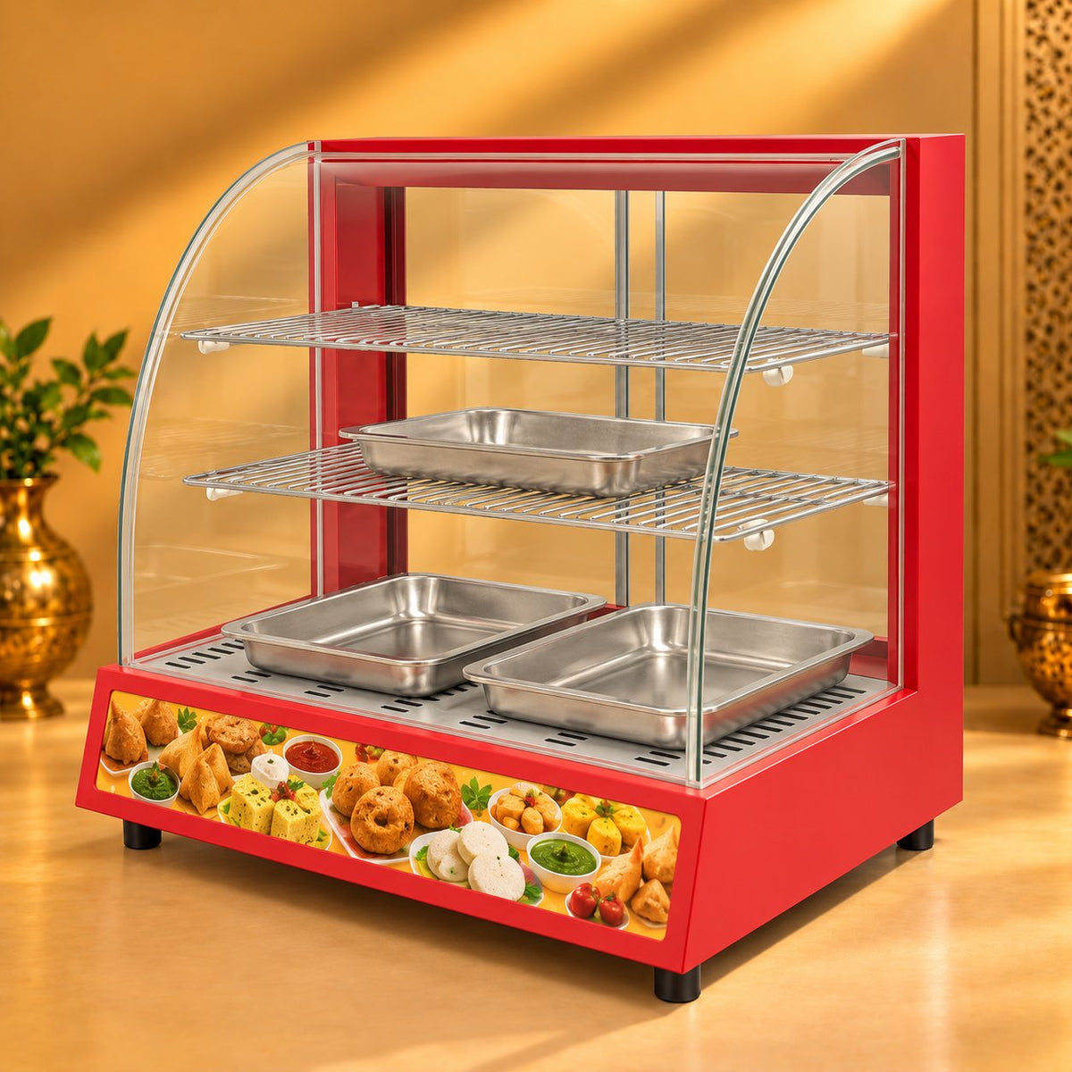 Gurubhai Equipments Red Display Warmer – Hero View