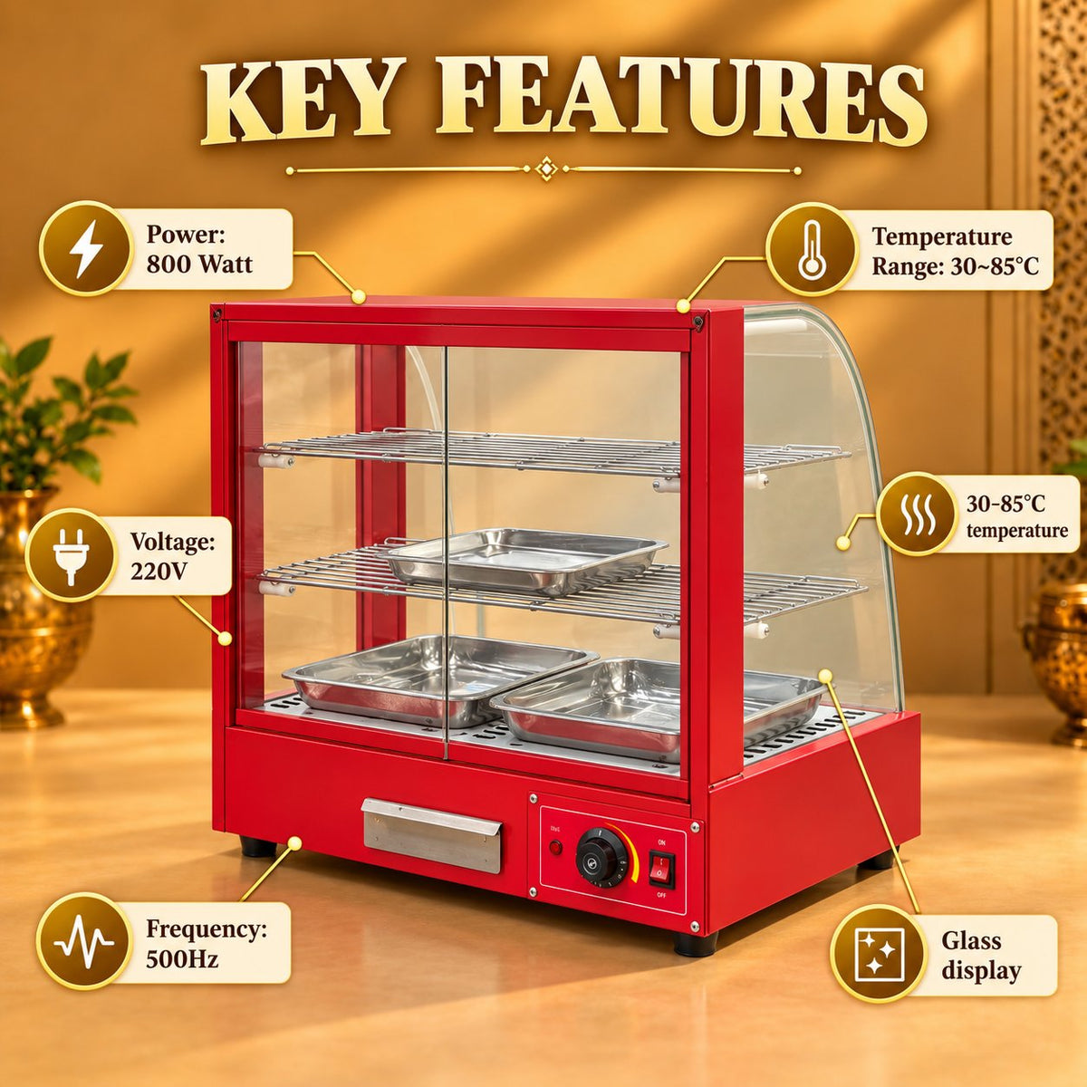 Gurubhai Equipments Red Display Warmer – Chef Gurubhai Demo