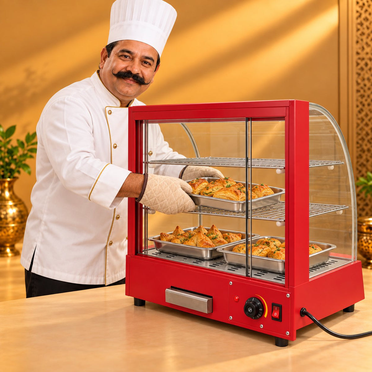 Gurubhai Equipments Red Display Warmer – Real-Life Use