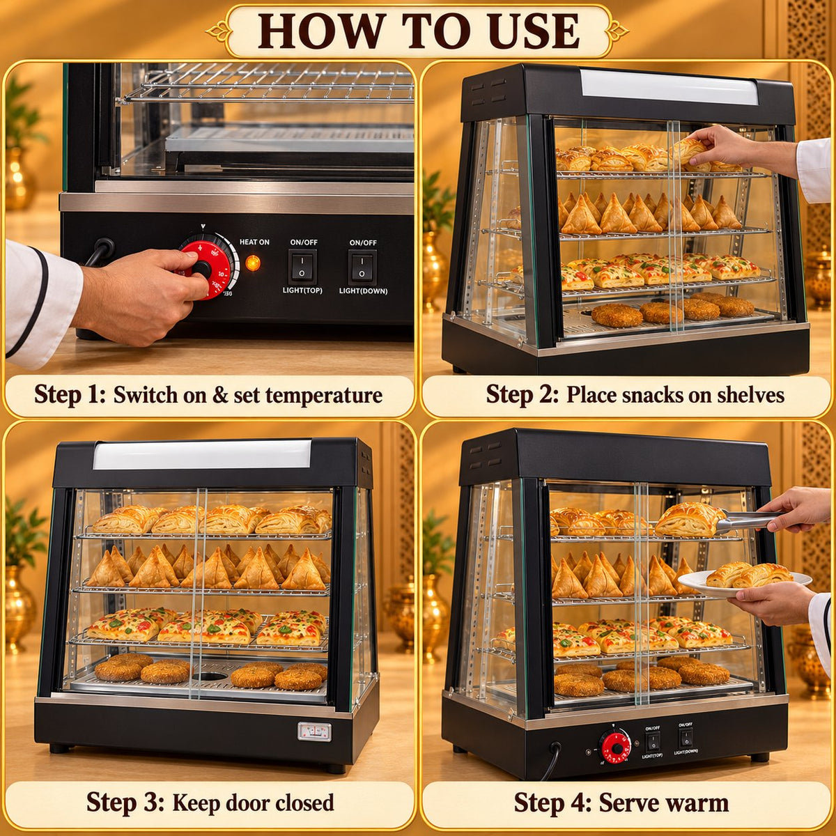 Gurubhai Equipments Black Display Warmer – Key Features