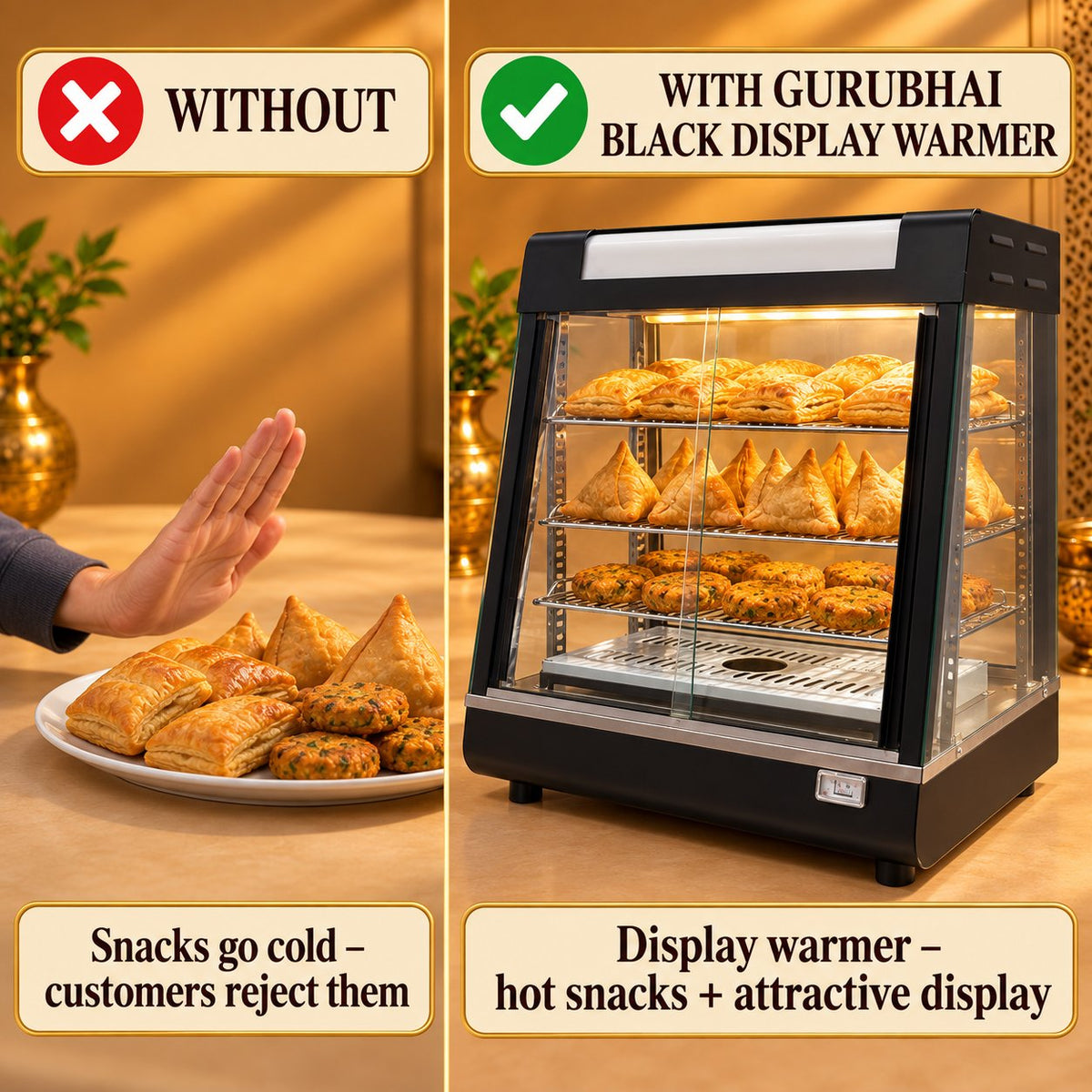 Gurubhai Equipments Black Display Warmer – Chef Gurubhai Demo