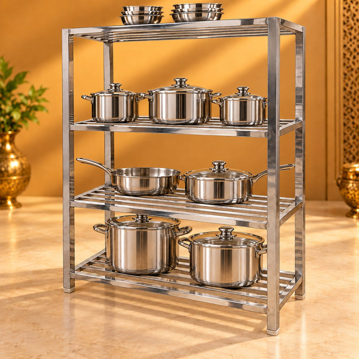 Gurubhai Equipments Pot Rack – In Use