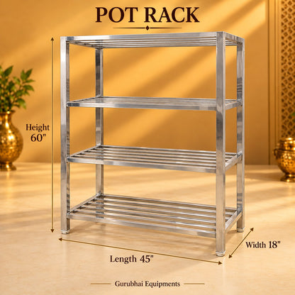 Gurubhai Equipments Pot Rack – Dimensions & Specifications