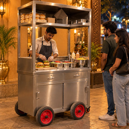 Gurubhai Equipments SS Fast Food Counter On Wheels – Real-Life Use
