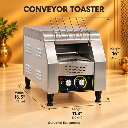 Gurubhai Equipments Conveyor Toaster – Dimensions & Specifications