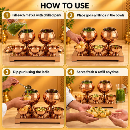 Gurubhai Equipments Panipuri Matka Set - Rose Gold – How to Use