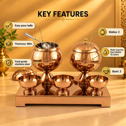 Gurubhai Equipments Panipuri Matka Set - Rose Gold – Key Features