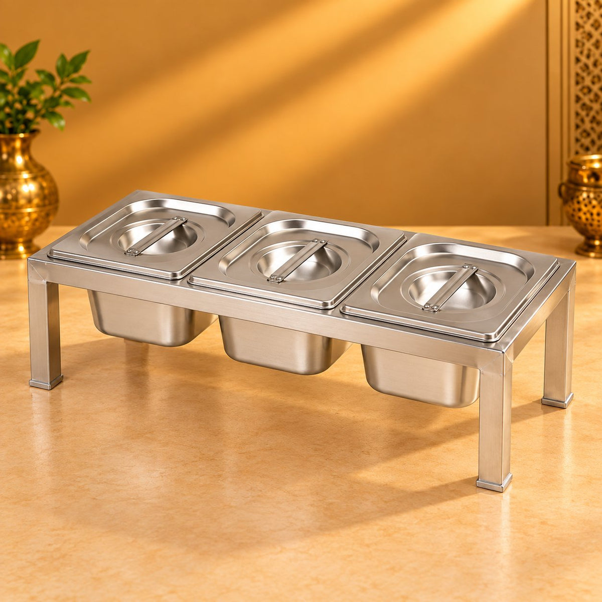 Gurubhai Equipments 3 GN Pans Stand – Hero View