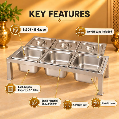 Gurubhai Equipments 3 GN Pans Stand – Key Features