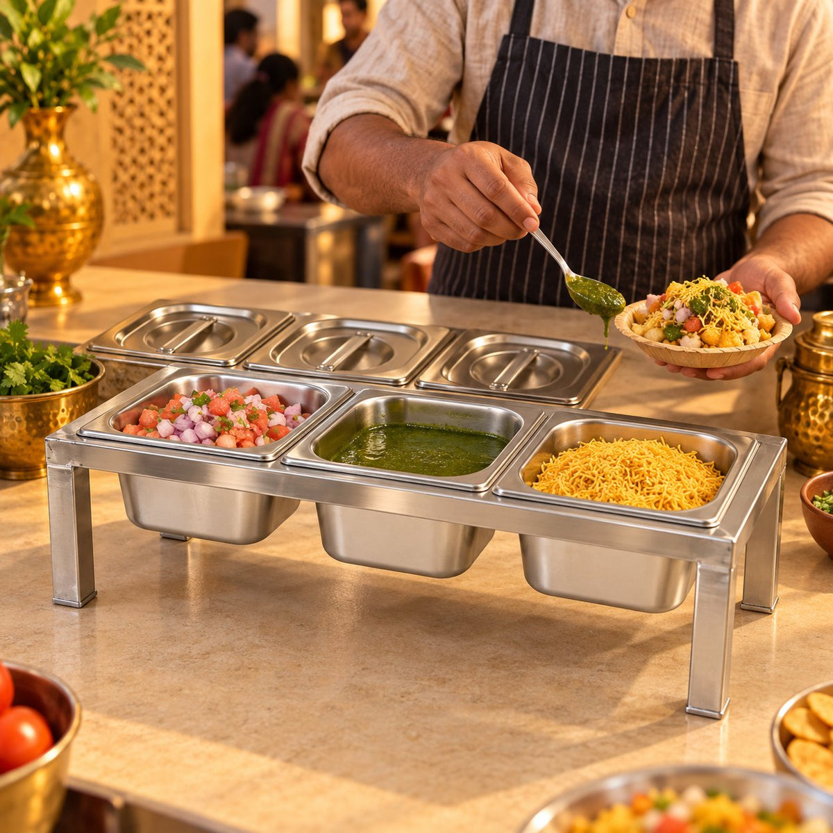 Gurubhai Equipments 3 GN Pans Stand – Real-Life Use