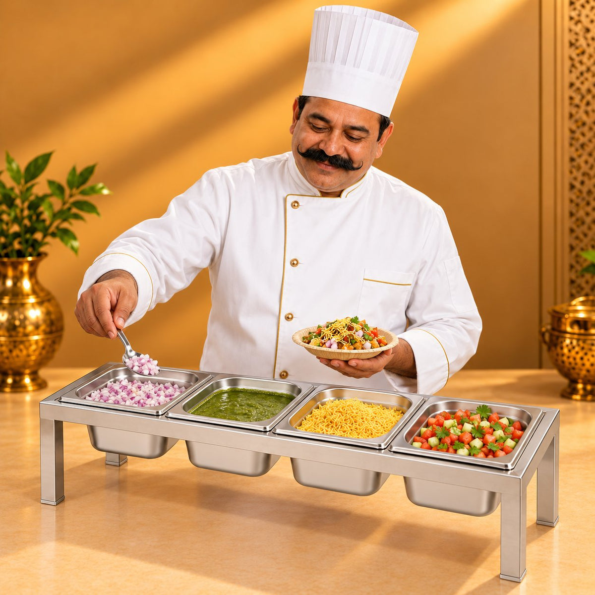 Gurubhai Equipments 4 GN Pans Stand – Chef Gurubhai Demo