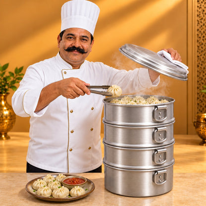 Gurubhai Equipments Aluminium Momo Steamer 8" – Chef Gurubhai Demo