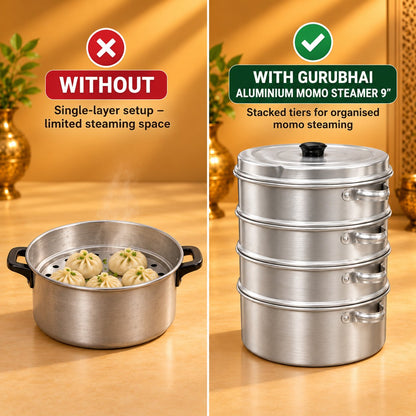 Gurubhai Equipments Aluminium Momo Steamer 9" – Why Choose It